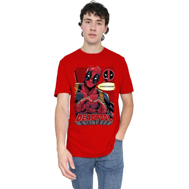 Heather Red - Side - Deadpool Unisex Adult Chimichanga Heart T-Shirt