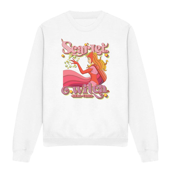 White - Front - Marvel Unisex Adult Hero Vibes Scarlet Witch Sweatshirt