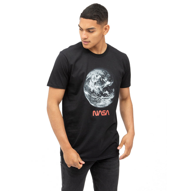 Black-White-Red - Side - NASA Mens Earth T-Shirt