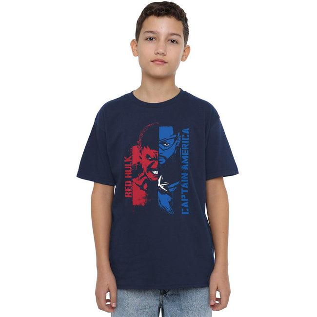 Navy - Lifestyle - Captain America: Brave New World Childrens-Kids Red Hulk Graffiti T-Shirt