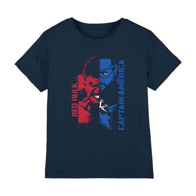 Navy - Front - Captain America: Brave New World Childrens-Kids Red Hulk Graffiti T-Shirt