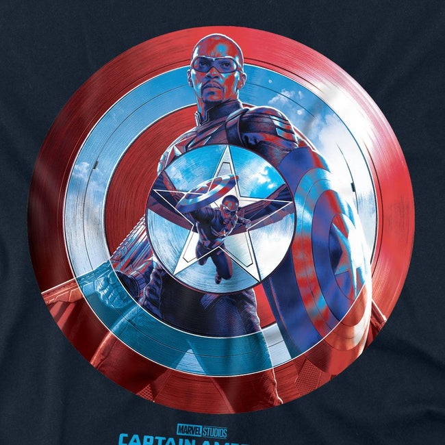 Navy - Side - Captain America: Brave New World Unisex Adult Sam Wilson T-Shirt