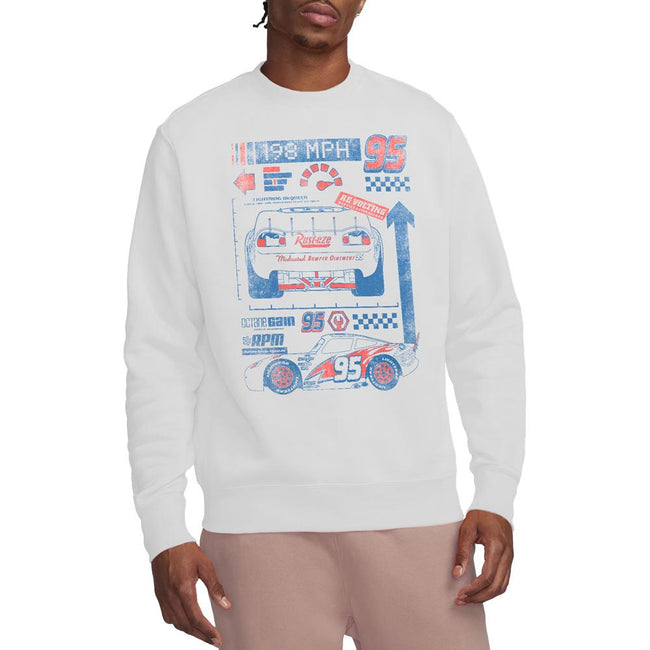 White - Side - Cars Unisex Adult 198 MPH Lightning McQueen Sweatshirt