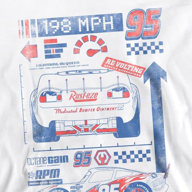 White - Pack Shot - Cars Unisex Adult 198 MPH Lightning McQueen Sweatshirt