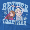 Royal Blue - Side - Frozen Childrens-Kids Better Together Anna And Elsa T-Shirt