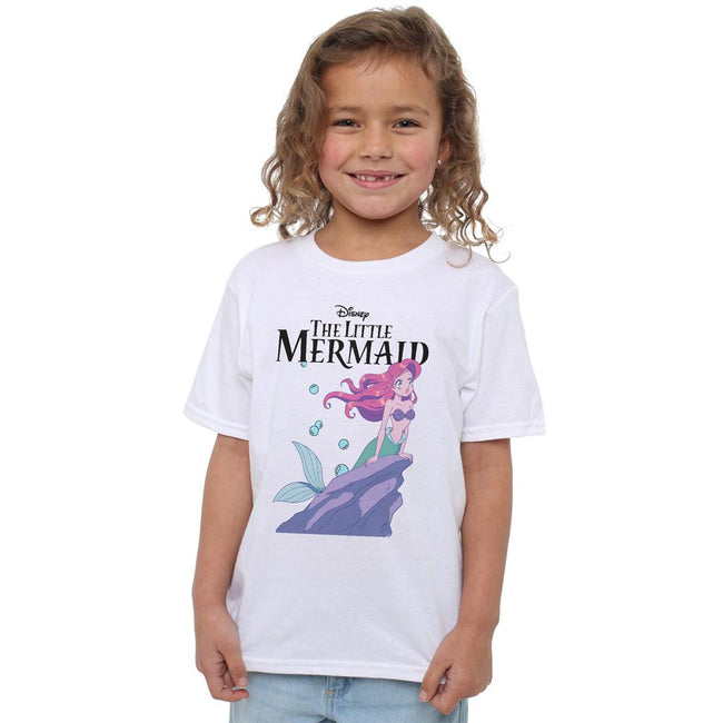 White - Lifestyle - Disney Princess Childrens-Kids Ariel Anime T-Shirt