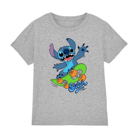 Sport Heather - Front - Lilo & Stitch Childrens-Kids Skateboard T-Shirt