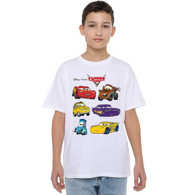 White - Lifestyle - Cars Childrens-Kids Characters T-Shirt