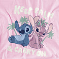Light Pink - Side - Lilo & Stitch Childrens-Kids Keep Palm Stitch & Angel T-Shirt