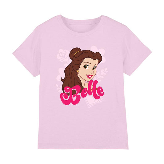 Light Pink - Front - Disney Princess Childrens-Kids Belle Headshot T-Shirt