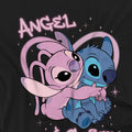 Black - Side - Lilo & Stitch Childrens-Kids Stitch & Angel Airbrush T-Shirt