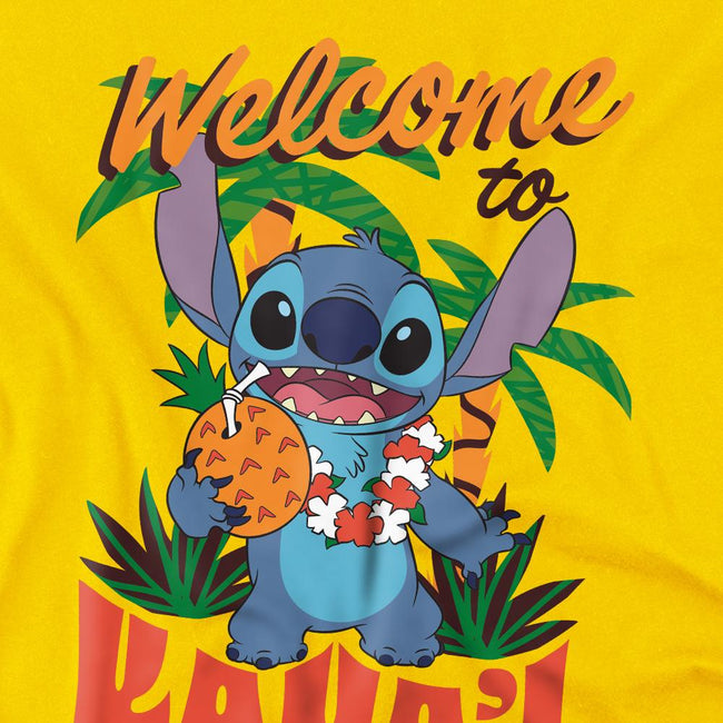 Yellow - Side - Lilo & Stitch Childrens-Kids Kauai´i T-Shirt