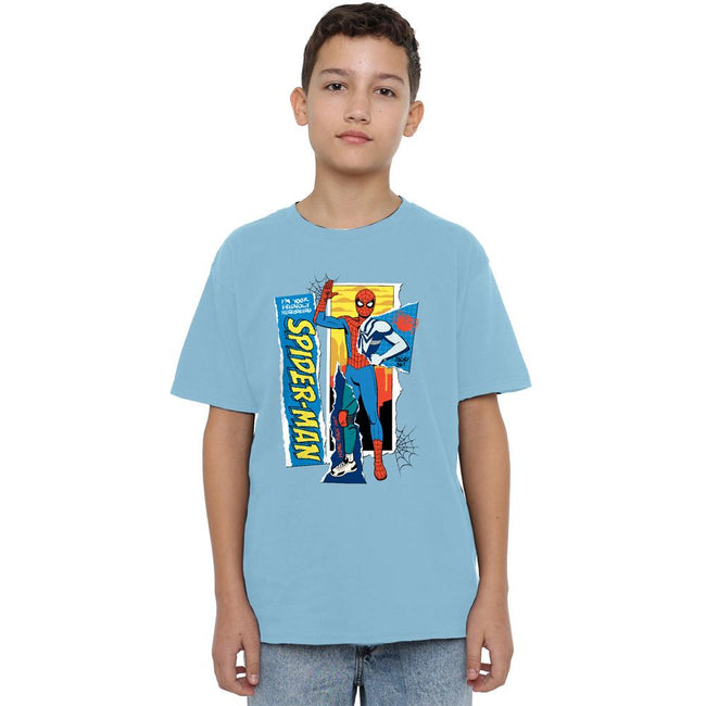 Sky Blue - Lifestyle - Spider-Man Childrens-Kids Scrapbook T-Shirt