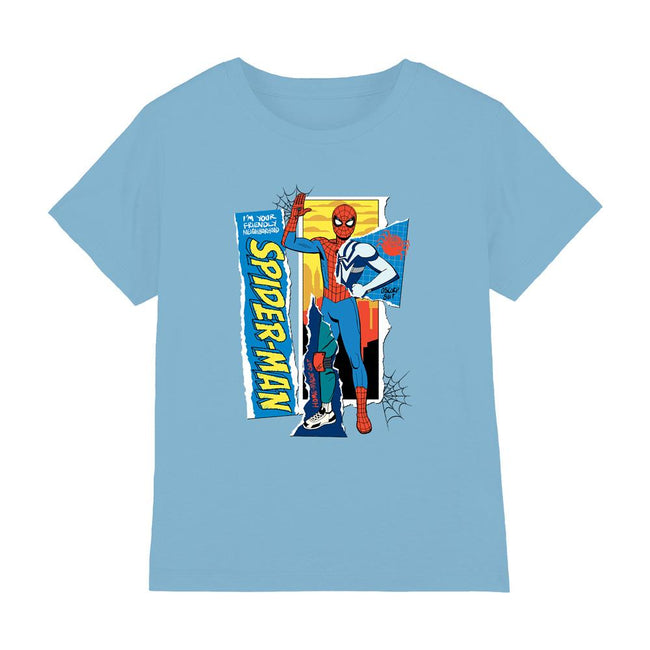 Sky Blue - Front - Spider-Man Childrens-Kids Scrapbook T-Shirt