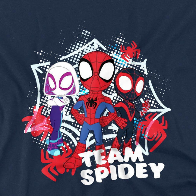 Navy - Side - Spidey And His Amazing Friends Childrens-Kids Team Spidey T-Shirt