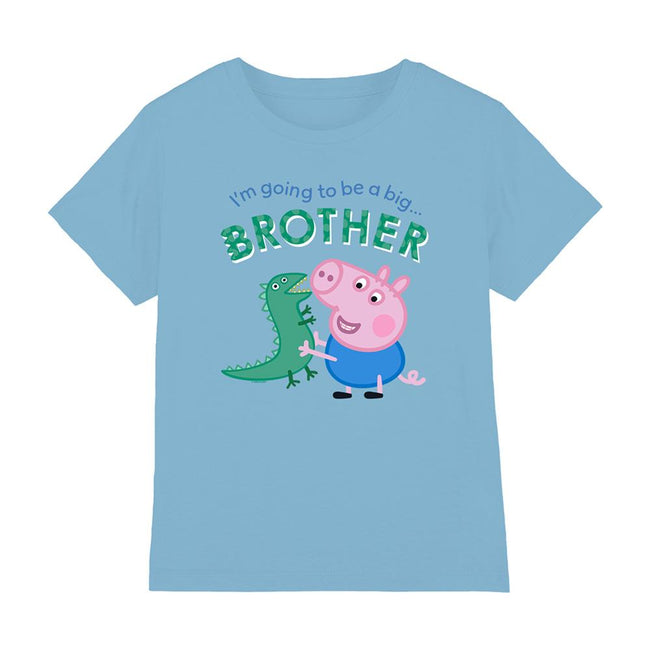Sky Blue - Front - Peppa Pig Childrens-Kids Big Brother George T-Shirt