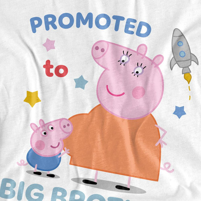 White - Side - Peppa Pig Childrens-Kids Promoted To Big Brother T-Shirt