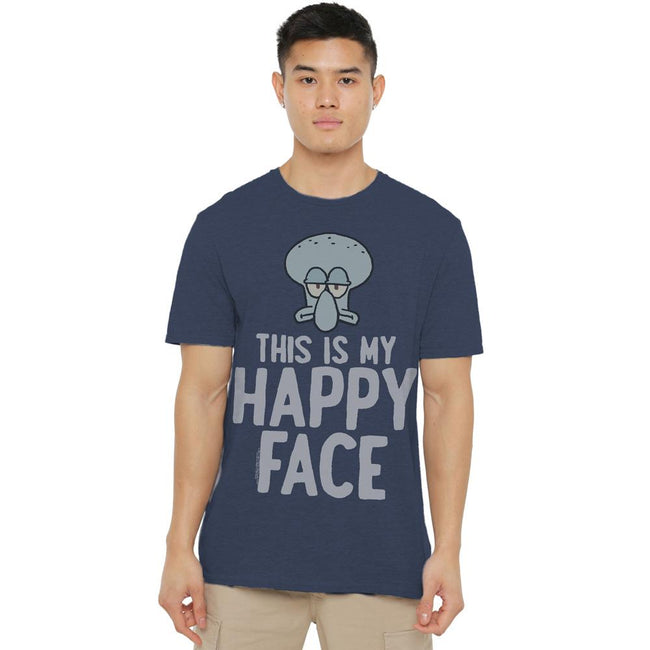 Navy - Lifestyle - SpongeBob SquarePants Unisex Adult Happy Face T-Shirt