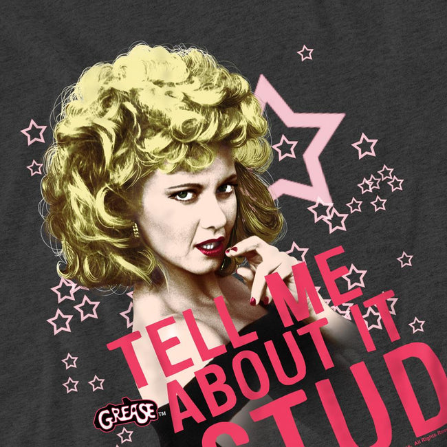 Charcoal - Pack Shot - Grease Unisex Adult Tell Me About It Stud T-Shirt