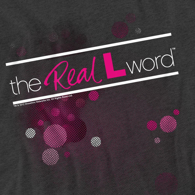 Charcoal - Pack Shot - The Real L Word Unisex Adult Flashy Logo T-Shirt