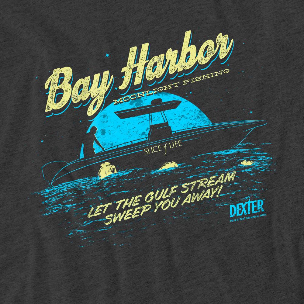 Charcoal - Pack Shot - Dexter Unisex Adult Moonlight Fishing T-Shirt
