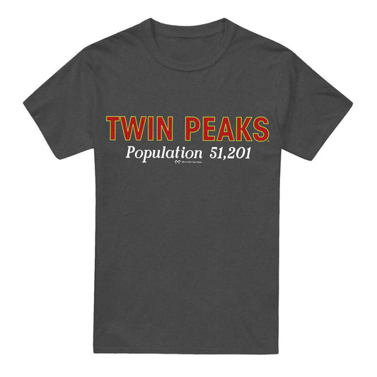 Charcoal - Front - Twin Peaks Unisex Adult Population T-Shirt