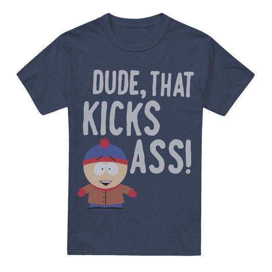 Navy - Front - South Park Unisex Adult Stan Kicks Ass T-Shirt