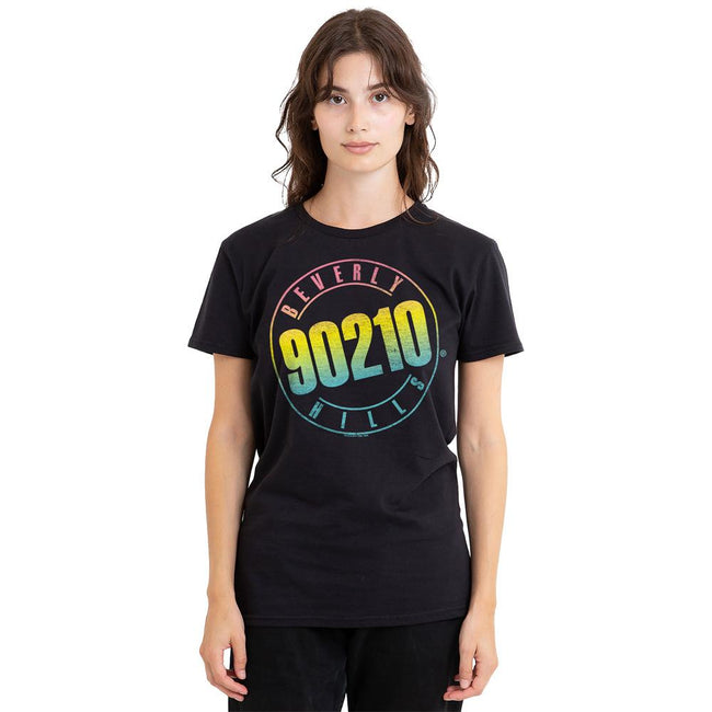 Black - Side - 90210 Unisex Adult Colour Blend Logo T-Shirt