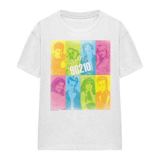 White - Front - 90210 Unisex Adult Color Block of Friends T-Shirt