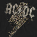 Black - Pack Shot - AC-DC Unisex Adult Leopard Print Bolt T-Shirt