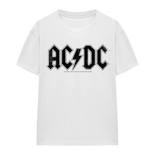 White - Front - AC-DC Unisex Adult Logo T-Shirt