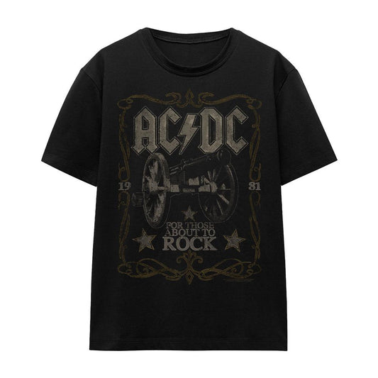 Black - Front - AC-DC Unisex Adult Rock Label T-Shirt