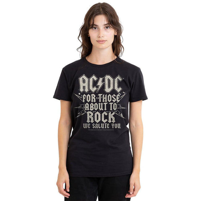 Black - Side - AC-DC Unisex Adult Salute T-Shirt