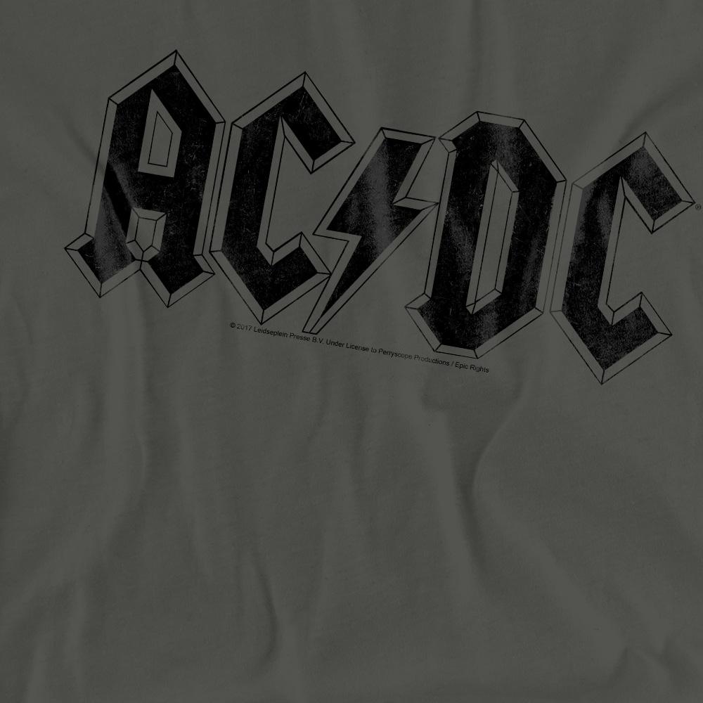 Charcoal - Pack Shot - AC-DC Unisex Adult Worn Logo T-Shirt
