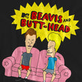 Black - Side - Beavis & Butthead Unisex Adult Couch OG Logo T-Shirt