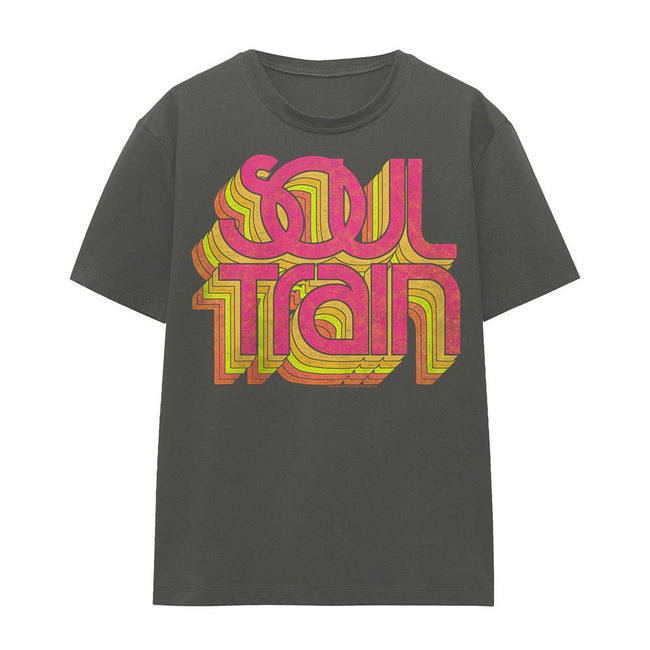 Charcoal - Front - BET Unisex Adult Soul Train Vibing Logo T-Shirt