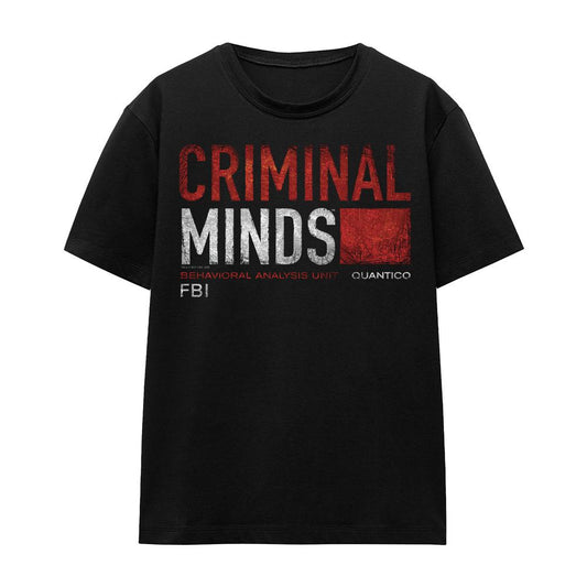Black - Front - Criminal Minds Unisex Adult Title Card T-Shirt