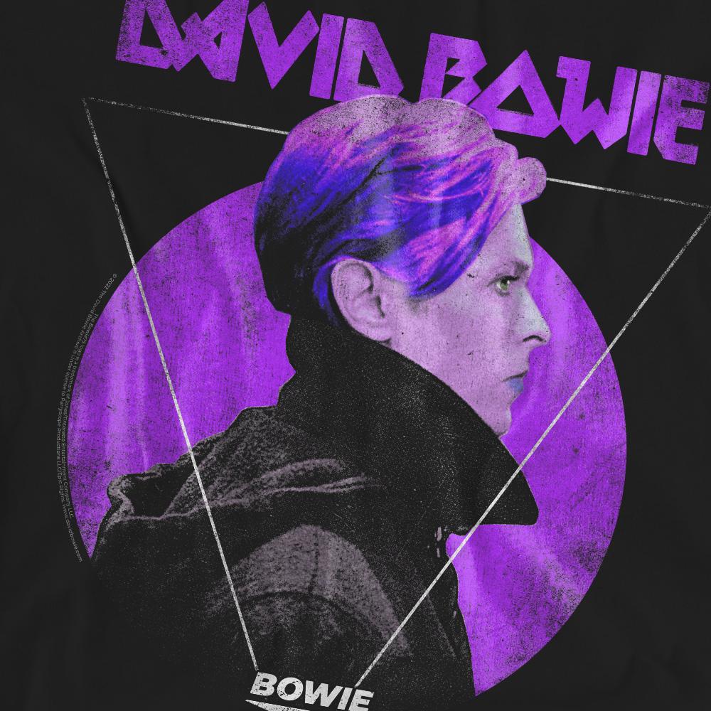 Black - Pack Shot - David Bowie Unisex Adult 75 Side Profile Logo T-Shirt