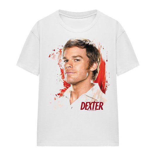 White - Front - Dexter Unisex Adult Blood Splatter T-Shirt
