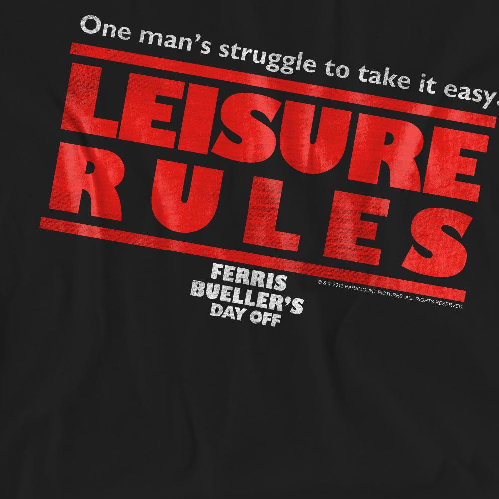 Black - Pack Shot - Ferris Bueller´s Day Off Unisex Adult Leisure Rules T-Shirt