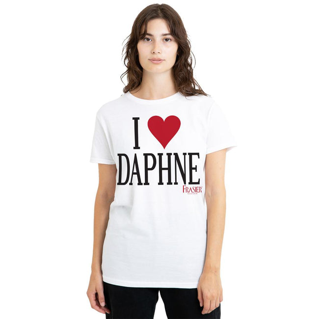 White - Side - Frasier Unisex Adult I Heart Daphne T-Shirt