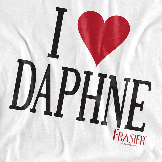 White - Pack Shot - Frasier Unisex Adult I Heart Daphne T-Shirt