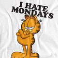 White - Pack Shot - Garfield Unisex Adult I Hate Mondays T-Shirt
