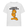 White - Front - Garfield Unisex Adult I Hate Mondays T-Shirt