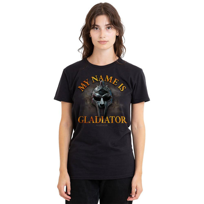 Black - Side - Gladiator Unisex Adult My Name Is T-Shirt