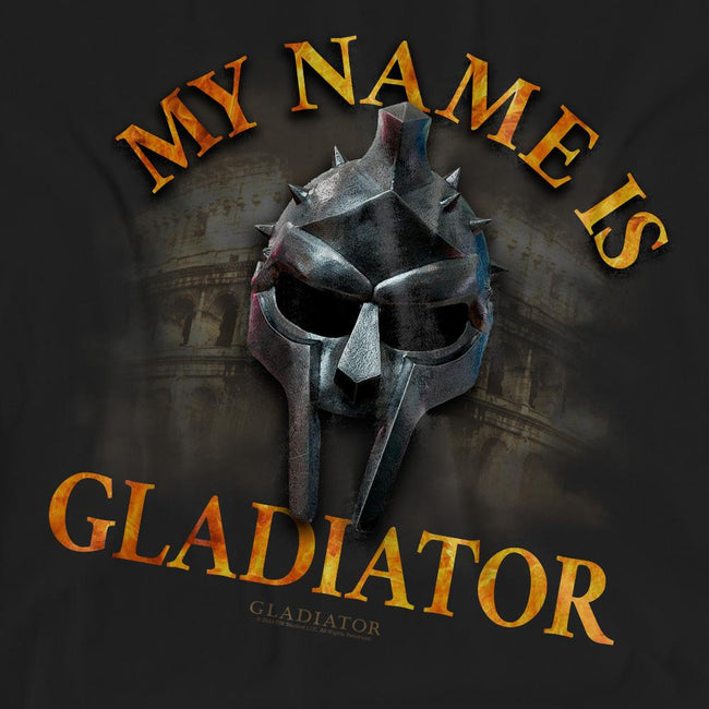 Black - Pack Shot - Gladiator Unisex Adult My Name Is T-Shirt