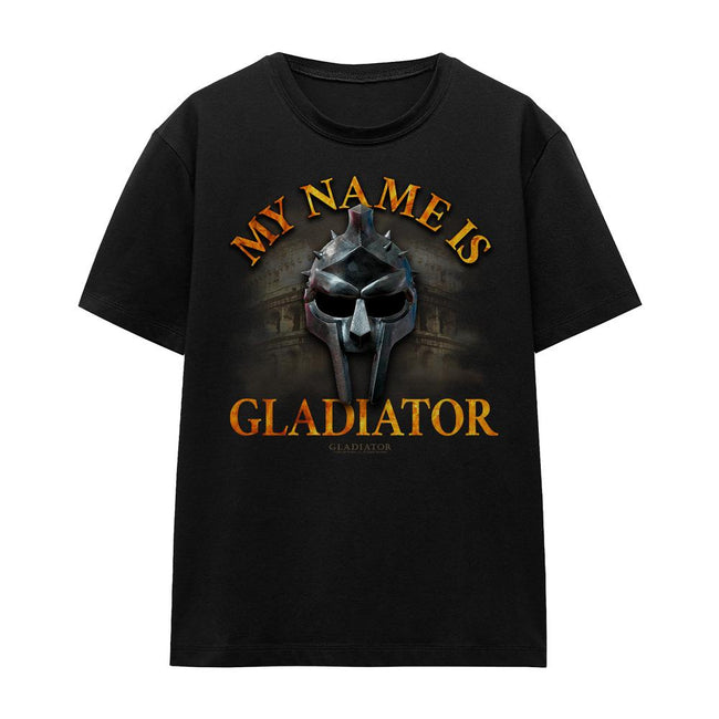 Black - Front - Gladiator Unisex Adult My Name Is T-Shirt