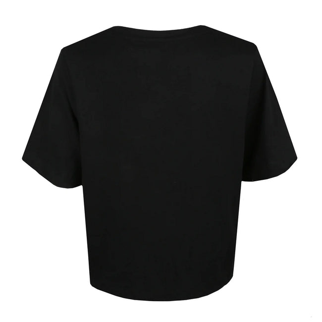 Black - Back - AC-DC Womens-Ladies Highway To Hell Logo Boxy Crop Top