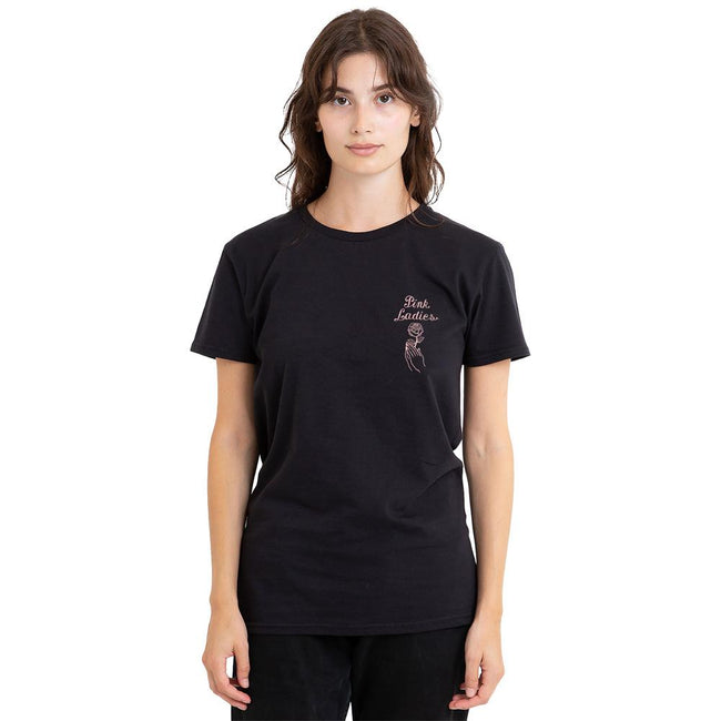 Black - Side - Grease Unisex Adult Pink Ladies T-Shirt