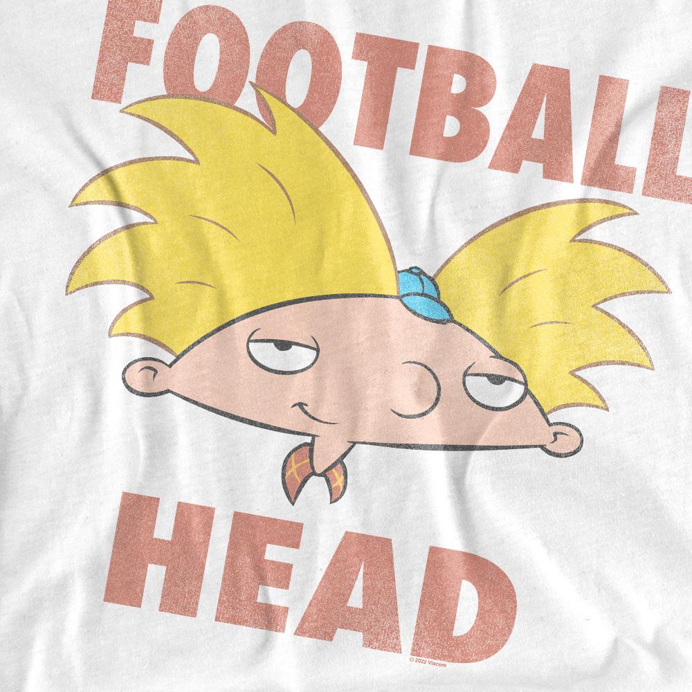 White - Pack Shot - Hey Arnold! Unisex Adult Football Head T-Shirt